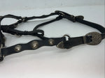New Black Leather Full Horse Show Halter Gold accents 3C-15
