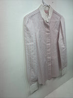 New Women’s H Bar C Pink Stripe Long Sleeve Button Up Size 36 LL-32