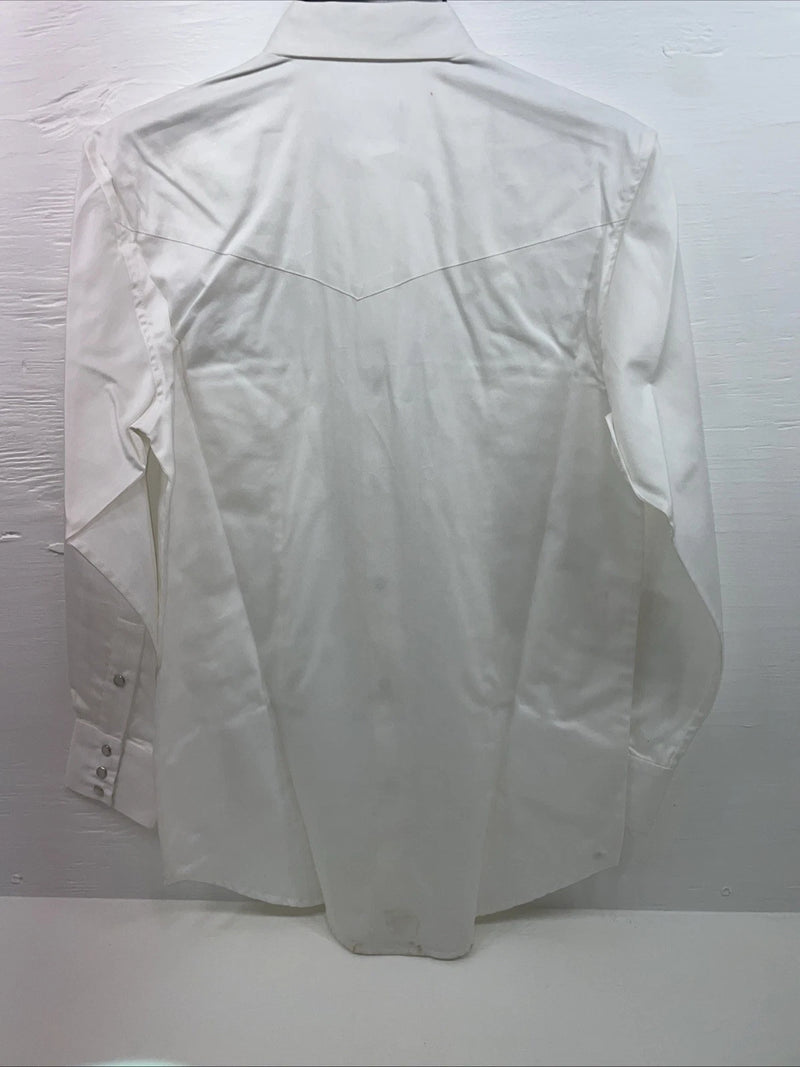 New Men’s Western Express White Long Sleeve Pearl Snap Medium B-89