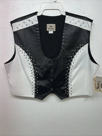 New Women’s Black White 1849 Authentic Ranchwear XXXL Show Vest WW-42