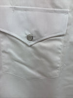 New Men’s White Horse Western White Short Sleeve Pearl Snap Large V-38