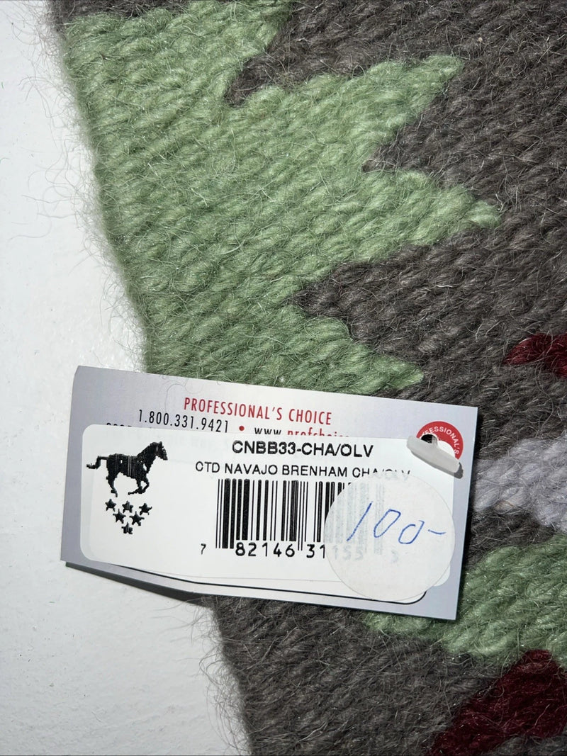 New Professionals Choice Green Gray Red Navajo Saddle Pad Blanket Pad-28