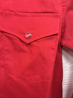 New Kids White Horse Red Long Sleeve Pearl Snap Medium DD-40