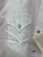 New Boys ELY Cattleman White Long Sleeve Pearl Snap Size 16 DD-76 
