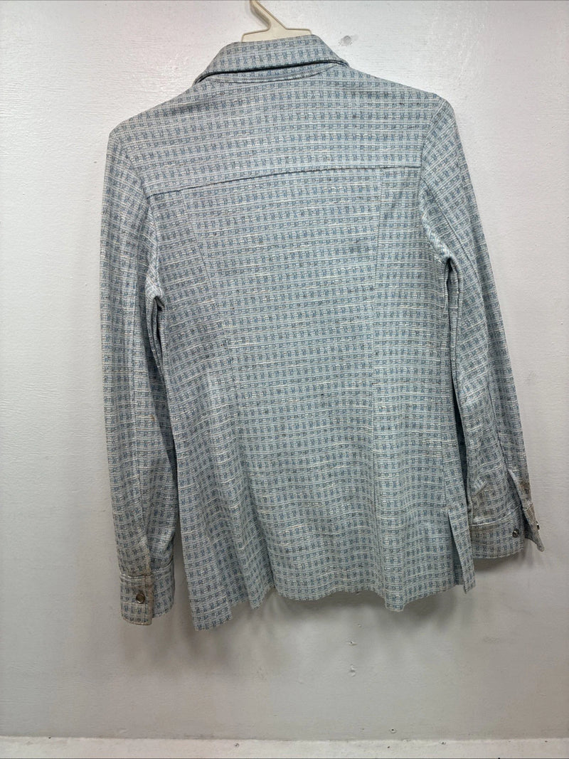 New Women’s Lee Blue Design Long Sleeve Button Up Jacket Size 11 KK-42