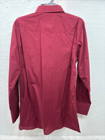 New Men’s White Horse Burgundy Simple Long Sleeve Pearl Snap Large K-67
