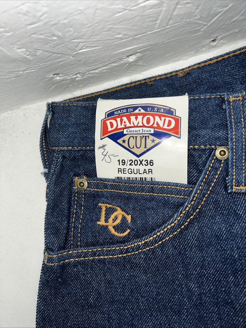 New Men’s Diamond Cut Regular Fit Denim Jeans. 19/20x36 J-21