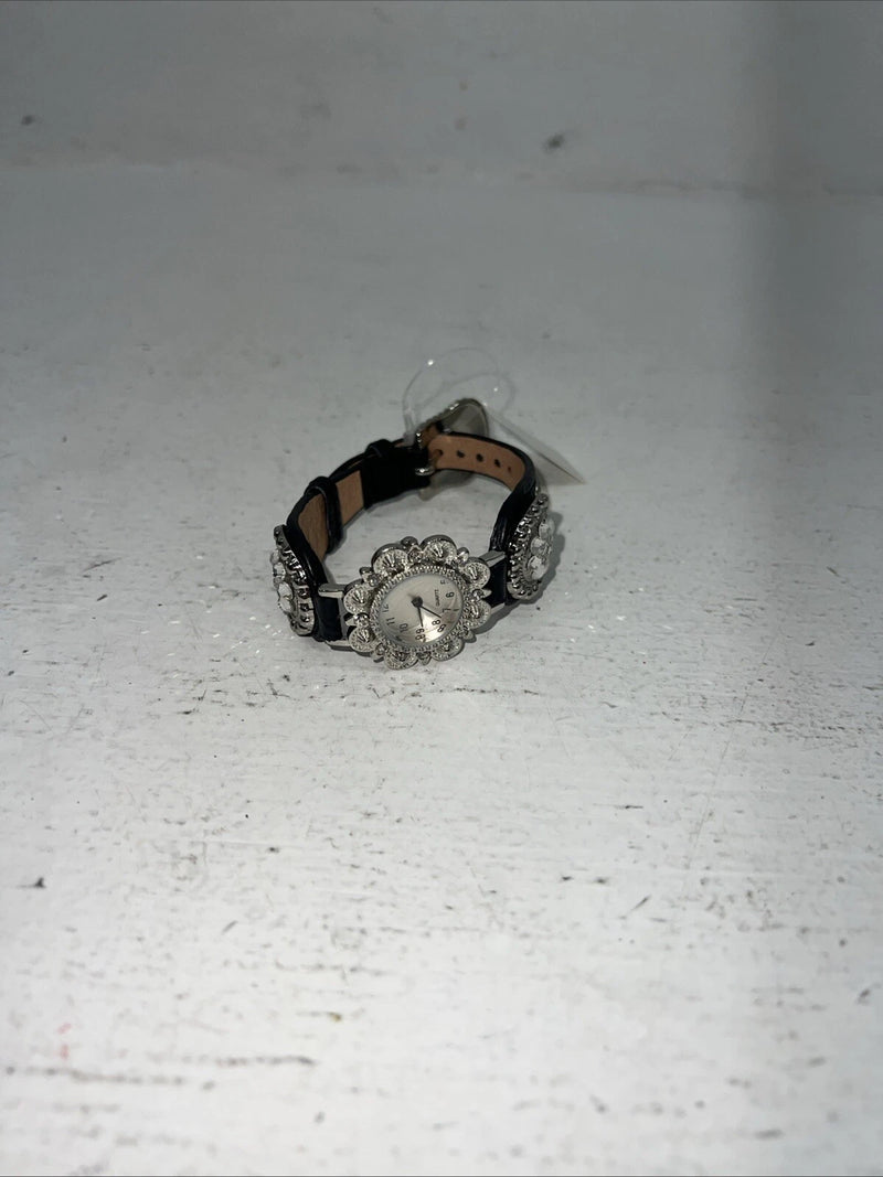 New Women’s Blazin Roxx Black With Flower Bling Watch. 3102601 D-13