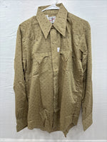 New Men’s Tem Tex Green design Long Sleeve Pearl Snap 16 Large Q-46