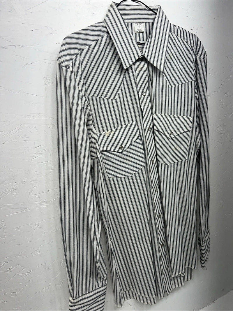 New Men’s Stripped Champion Westerns Pearl Snap Long Sleeve Shirt. 16x34 L P-26