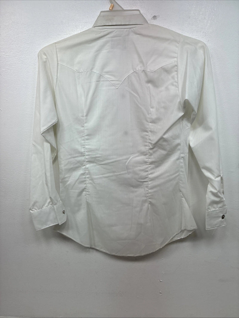 New Women’s Karman White Design Long Sleeve Pearl Snap Size 30 MM-80