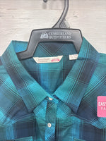 New Girls Cumberland Blue Plaid Long Sleeve Pearl Snap 3XL CC-112