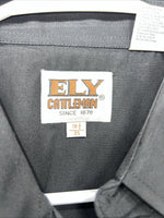New Men’s Black ELY cattleman Pearl Snap Long Sleeve Shirt 16.5x35 L P-34