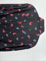 New Men’s Wrangler Black Designed Long Sleeve Button Up 16.5 Large Q-76
