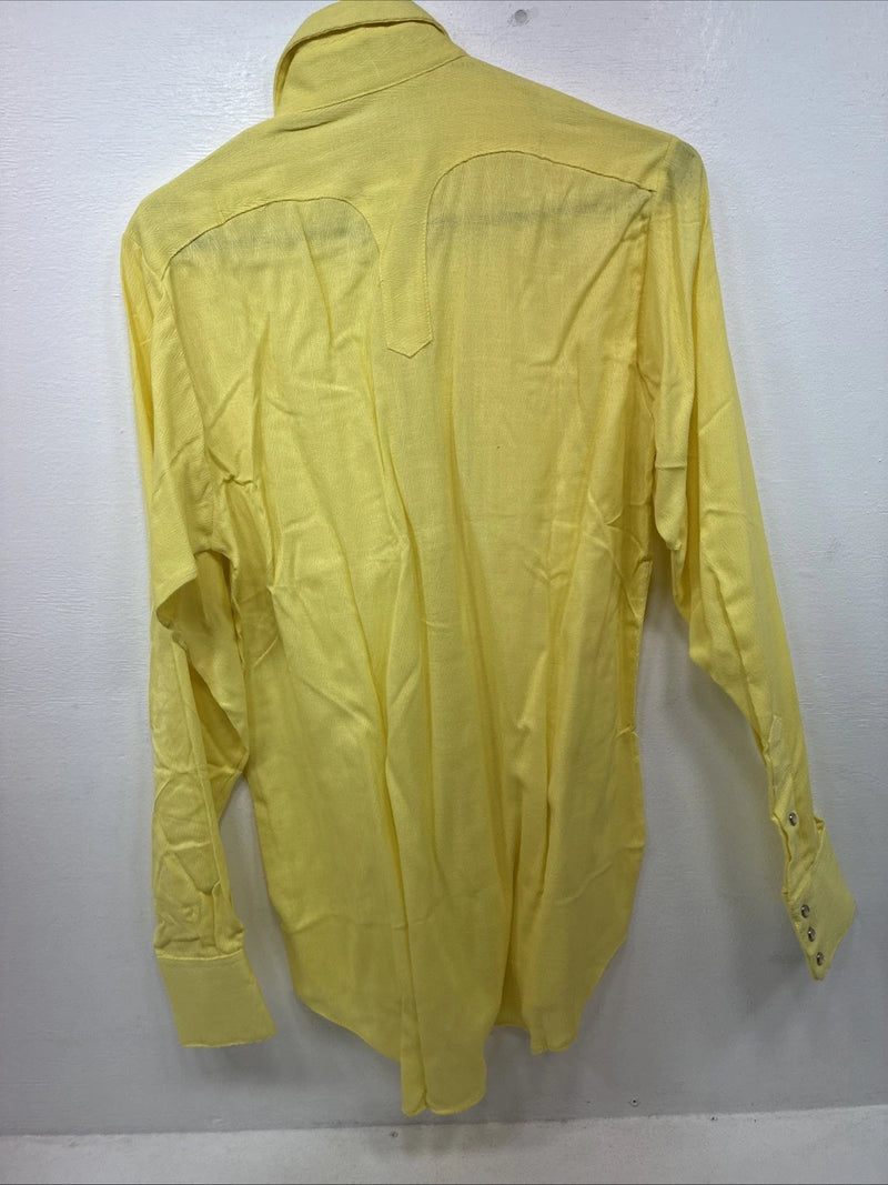 New Women’s Rockmount Yellow Long Sleeve Pearl Snap Size 35 LL-100