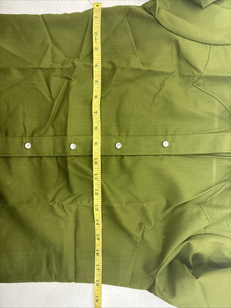 New Women’s Rockmount Green Long Sleeve Pearl Snap Size 32 KK-24