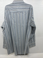 New Men’s White Horse Multiple Color Stripe Long Sleeve Pearl Snap 2XL H-48