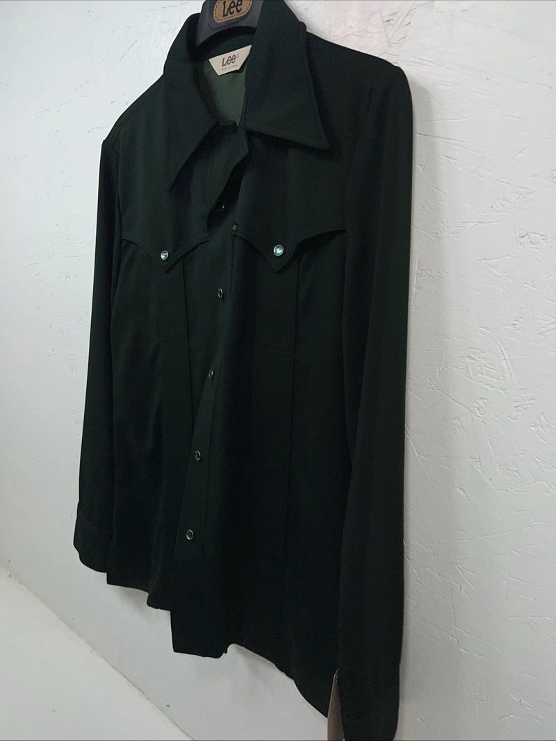 New Women’s Green Lee Long Sleeve Button Up Shirt ML #13935 UU-46