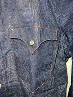 New Men’s Karman Western Wear Denim Pearl Snap Shirt. 14.5 x 32 Small A-169