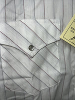 New Men’s White Pearl Snap ELY Cattleman Short Sleeve Western Shirt. Small A-172