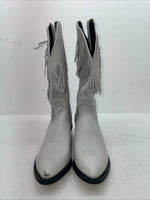 New Women’s White With Fringe Capezio Cowboy Boots. L 697 8 M. 16-47