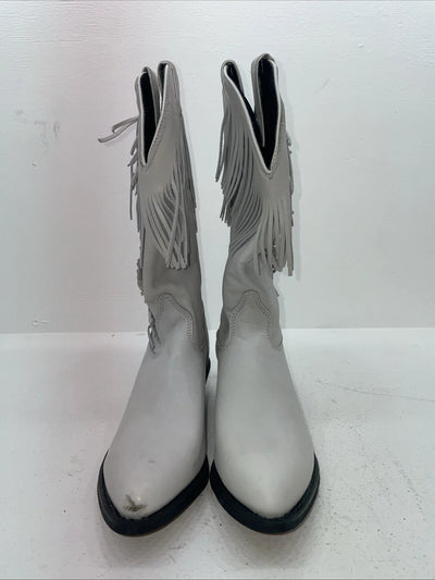 New Women’s White With Fringe Capezio Cowboy Boots. L 697 8 M. 16-47