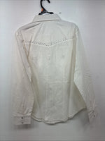 New Women’s Cumberland White Gem Long Sleeve Pearl Snap Medium KK-17
