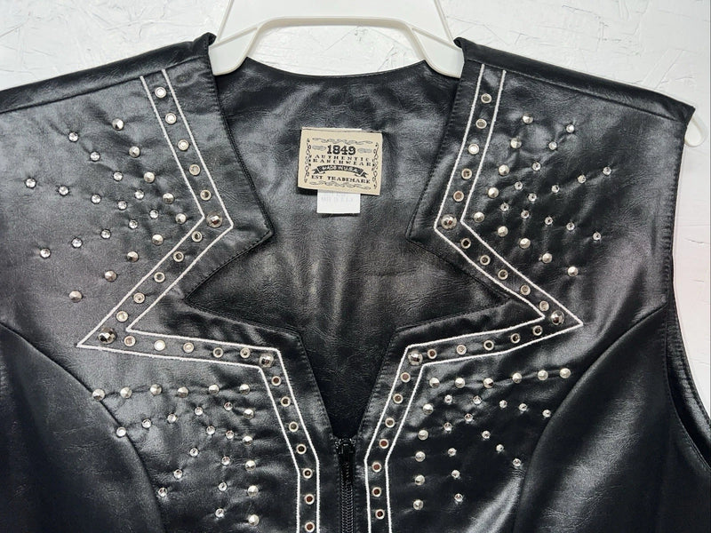 New Women’s 1849 Authentic Ranchwear Black Western Show Vest Medium WW-74
