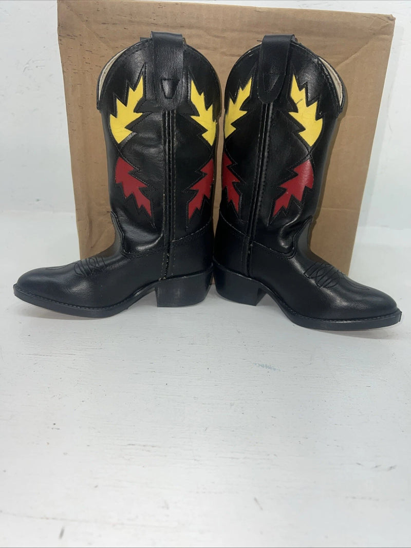 New Children’s Black Bronco Cowboy Boots. 9 D. 24-17