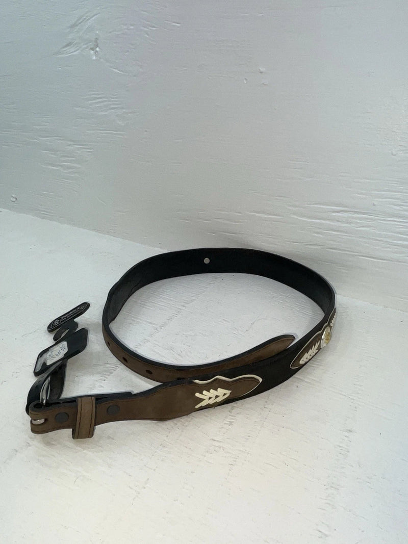 New Black Genuine Leather Double S Weaved And Pendent 30” Belt JJ-123