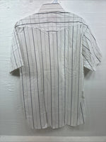New Men’s Panhandle Slim White Stripe Short Sleeve Pearl Snap 16.5 Large CC-6