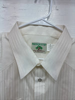 New Men’s Mesquite Off White Stripe Long Sleeve Pearl Snap 2XL H-44