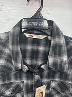 New Girls Cumberland Black plaid Long Sleeve Pearl Snap Size 2XL CC-121