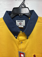 New Men’s Wrangler PBR Western Yellow Long Sleeve Button Up 2XL H-51