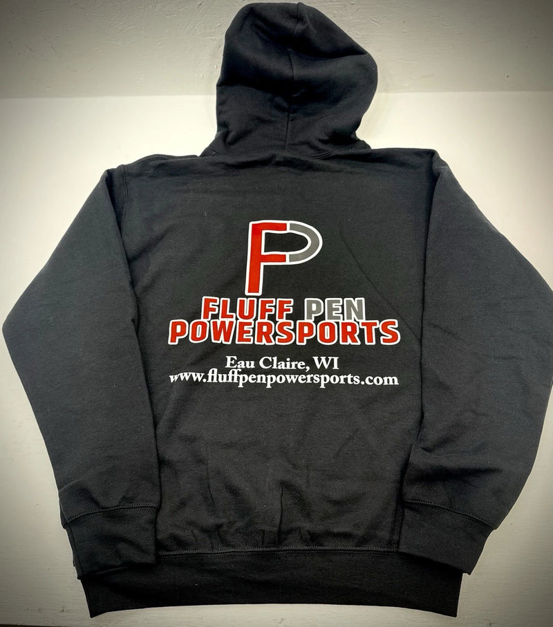Fluff Pen Powersports Sweatshirt Hoodie ATV UTV Snowmobile Jet Ski Black Unisex