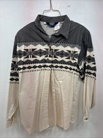 New Women’s Brooks & Dunn Gray Design Long Sleeve Button Up Large MM-125