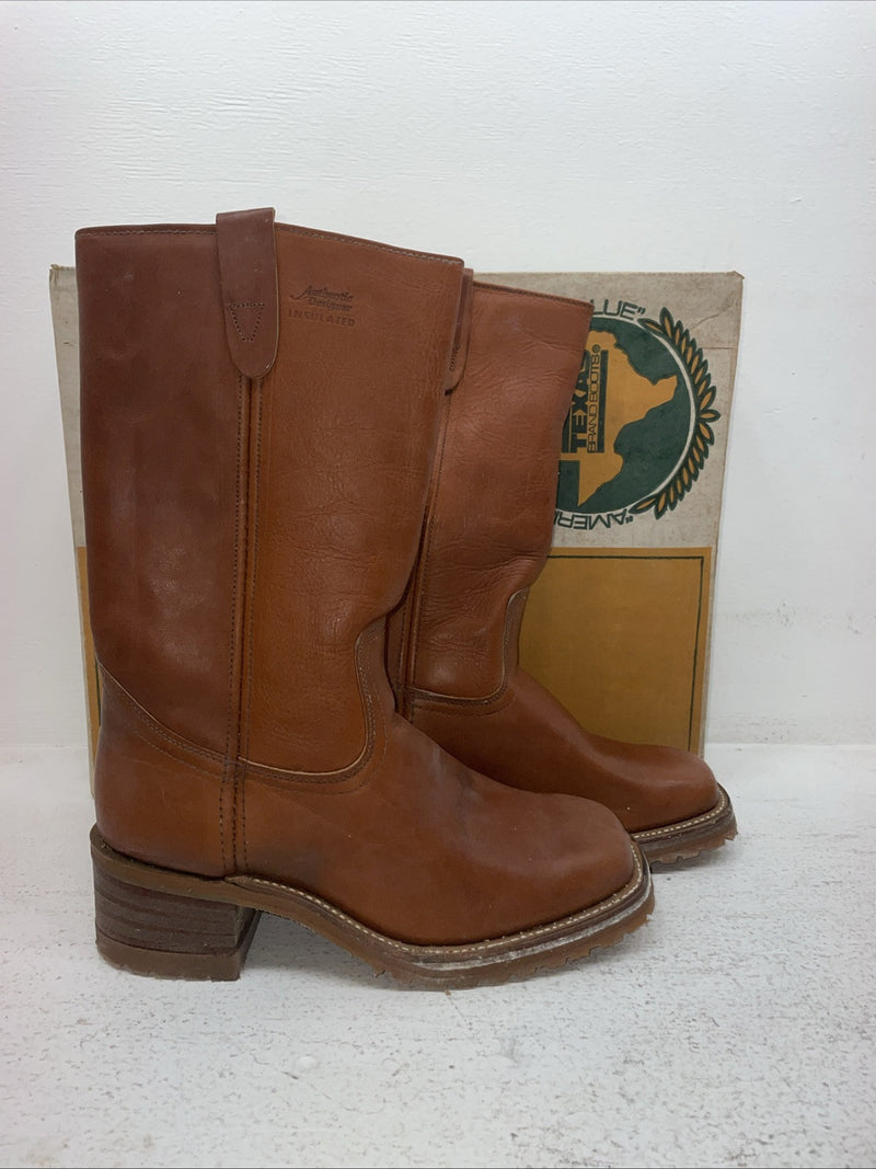 New Men’s Brown Texas Brand Cowboy Boots. M 302 9 D. 4-126