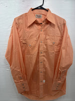 New Men’s Tem Tex Bright Orange Long Sleeve Pearl Snap 15 X 33 Medium K-91