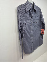 New Women’s Dickson Jenkins Blue Checker Long Sleeve Pearl Snap Size 32 LL-78