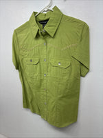 New Women’s Gordon James Green Short Sleeve Button Up Medium KK-19