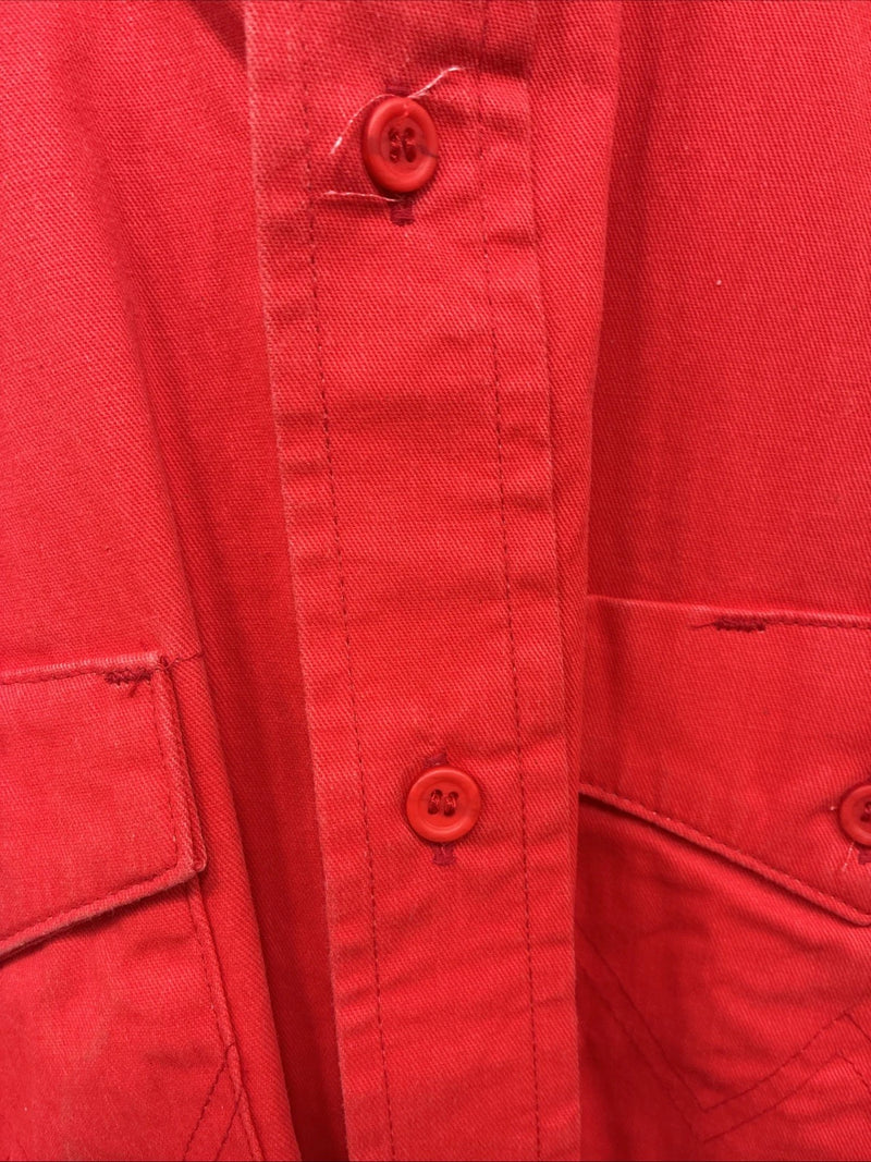 New Mans Wrangler Red Long Sleeve Button Up 16.5 X 34 Large AA-41