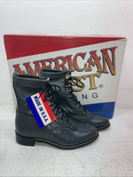 New Men’s Gray Lace Up American West Cowboy Boots. 6999 8 E W. 1-30