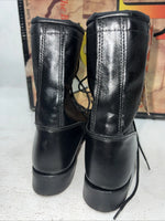 New Women’s Black Lace Up Cowboy Boots. 4440 6.5 6 1/2 M. 19-107