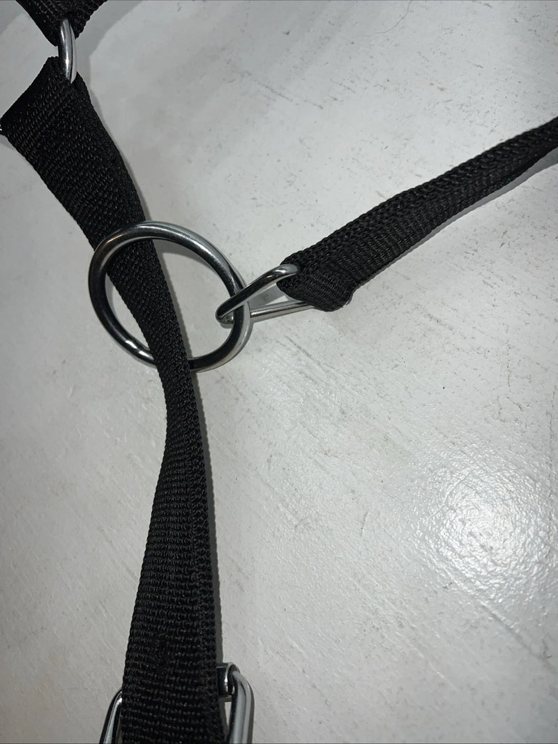 New Tough 1 Black White Draft Deluxe Nylon Halter #50-9575 W-37