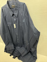 New Men’s White Horse Navy Blue Long Sleeve Pearl Snap 5XL E-77