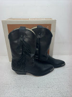 New Kids Black With Fringe Bronco Cowboy Boots. C 1870 1.5 1 1/2 D. 23-110