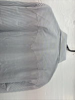 New Men’s H Bar C Blue White Stripe Long Sleeve Pearl Snap 16 X 33 Large R-29