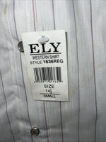 New Men’s White Pearl Snap ELY Cattleman Short Sleeve Western Shirt. Small A-172