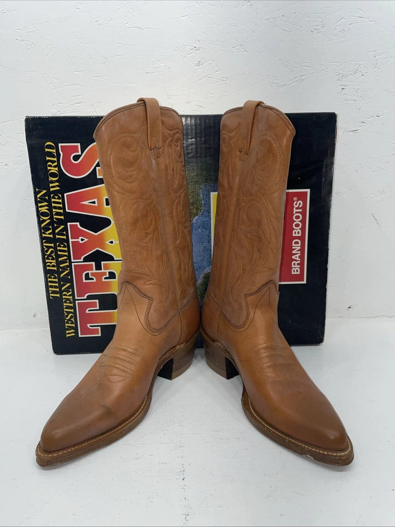 New Men’s Brown Texas Brand Cowboy Boots. M 139 8 D. 2-33