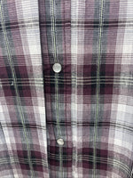 New Women’s Cumberland Purple Plaid Long Sleeve Pearl Snap Size 3X GG-11